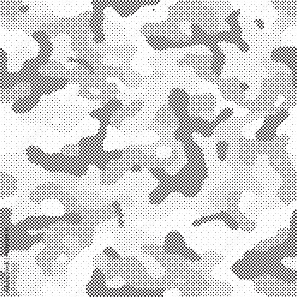 Aufkleber Abstract halftone background. Military camouflage effect dot seamless pattern texture. Dotted background as design element.