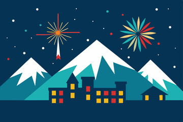 Fototapeta premium new year card with snow