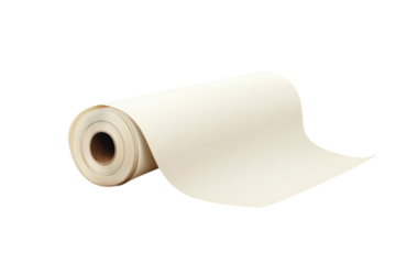 White Paper Roll seamless beige craft sheet for drawing painting printing on transparent background