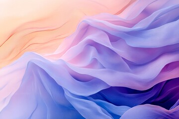 Obraz premium Soft flowing fabric in pastel colors creates a serene visual of waves and textures