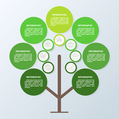 7 Branches Tree Presentation Infographic Template