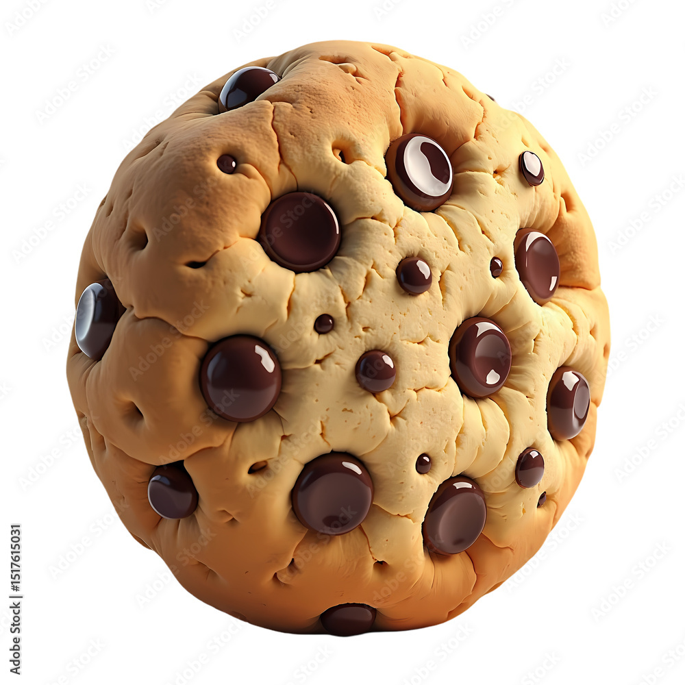 Aufkleber a detailed close up of a single chocolate chip cookie in sharp focus style isolated on transparent b