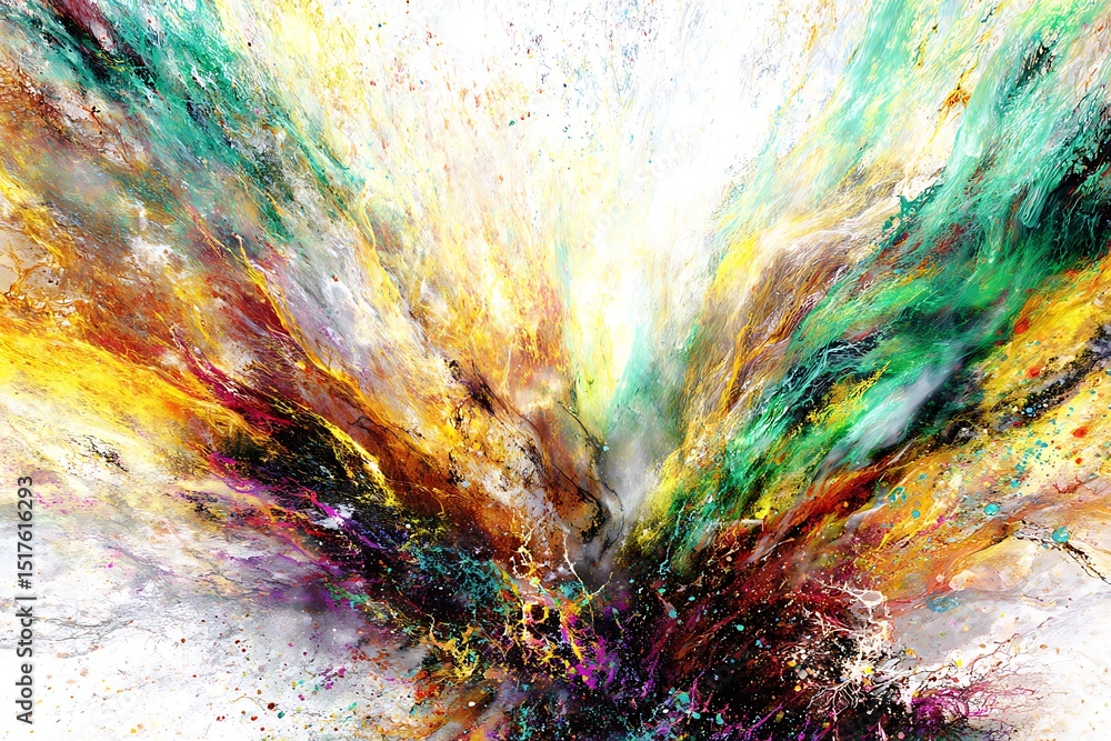 Poster abstract explosion of color dynamic artwork