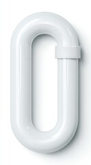 Fototapeta premium A digitally rendered image shows a white, ovular, plastic object resembling the number zero.