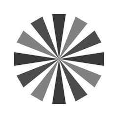 Retro black white sun rays bg. Pop art comic cartoon element.