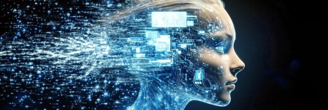 Futuristic Cyborg Integration A Stunning Portrait of a Female Android Merging Science and Artistry