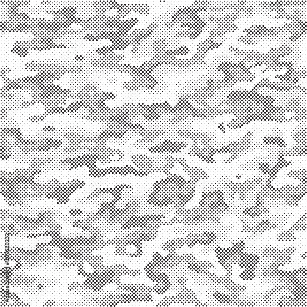 Leinwandbilder abstract halftone seamless camouflage pattern. repeating digital dotted hexagonal camo military text