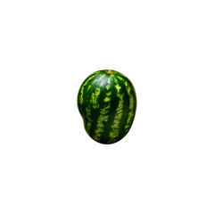 Apostrophes sign made from fresh watermelon. Juicy green striped fruit isolated on transparent background