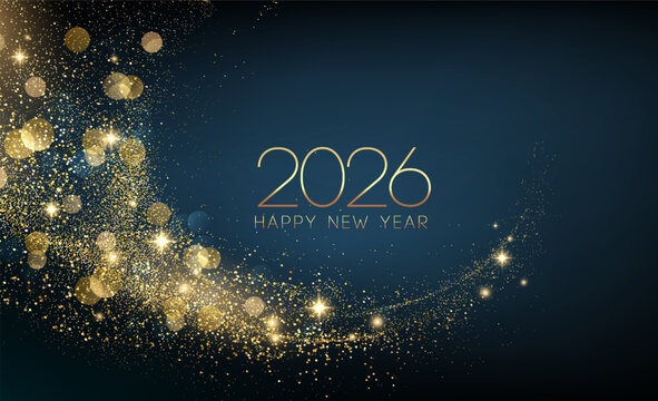 Merry Christmas and Happy New Year Abstract shiny color gold wave design element