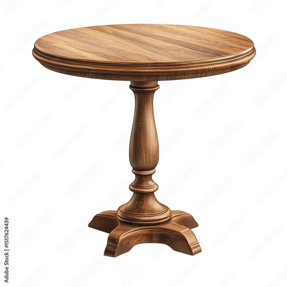 Poster elegant wooden side table displaying refined craftsmanship and classic on transparent background