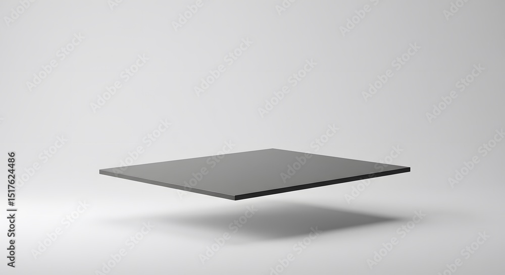 Poster floating dark gray platform minimalist 3d render studio backdrop mockup product display