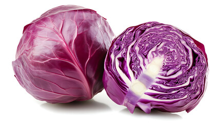 red cabbage on white background