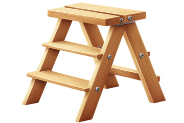 Wooden Step Ladder Lightweight Folding Ladder Stool for Home Kitchen Step on transparent background