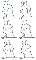 Rabbit raising hand (6pattern)