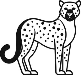 Leopard Silhouette Flat Illustration Simple Wild Animal Vector in Flat Style