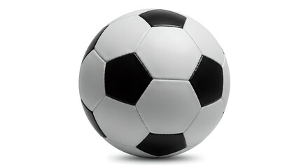Naklejka premium Classic Black and White Soccer Ball (Front View) isolated on white background