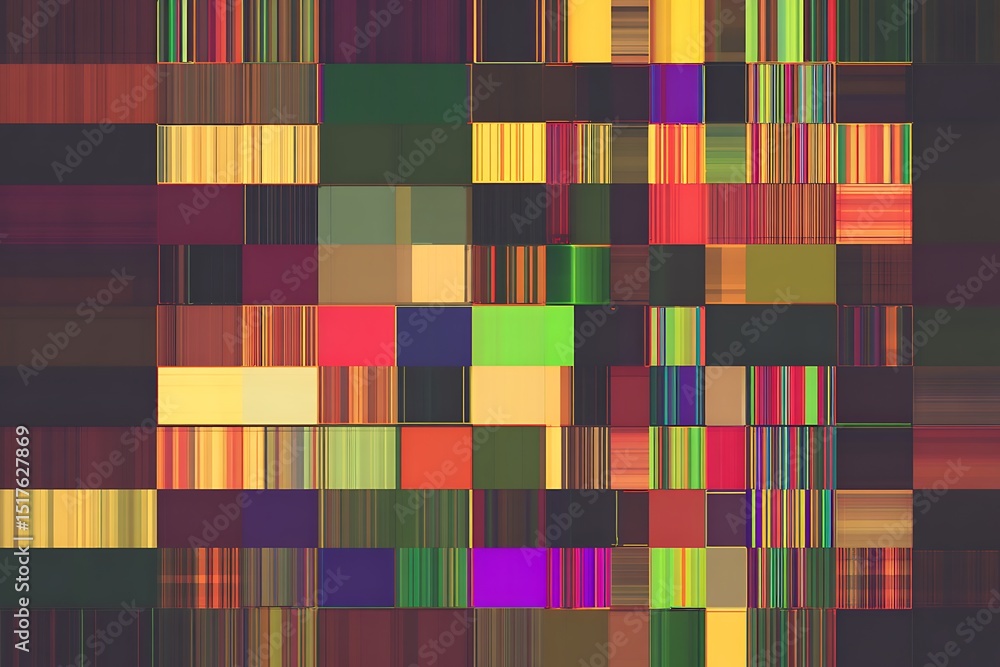 Poster abstract colorful stripes and blocks pattern