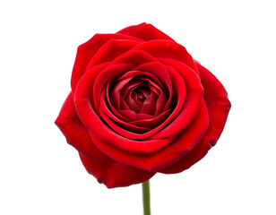 Naklejka premium Vibrant Single Red Rose on White Background | Love & Romance Symbol
