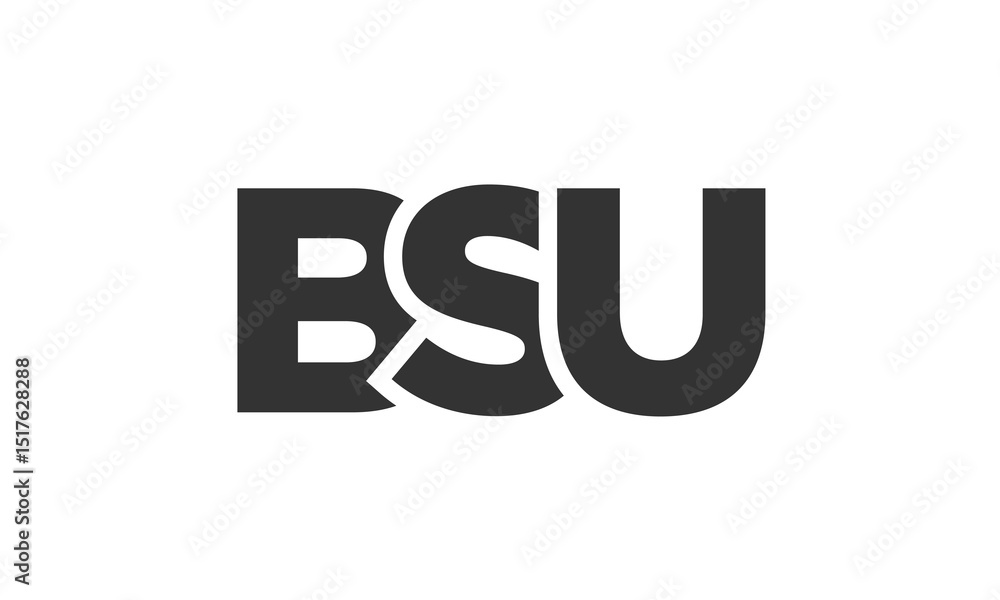 Fototapete bsu logo design template with strong and modern bold text. initial based vector logotype featuring s