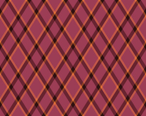 Argyle pattern of geometric rhombus. Harlequin check wallpaper design. Classic diamond shaped textile material for web background, print fabric clothing, sweater, wrapping paper, gift card, invitation