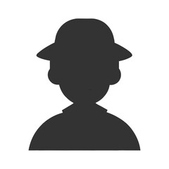 Safari Guide Silhouette Flat Illustration Simple Explorer Character Vector in Flat Style