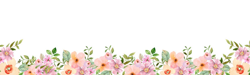 Watercolor flowers background vector for design.