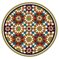 Colorful islamic pattern on white background Geometric Arabic design element pattern