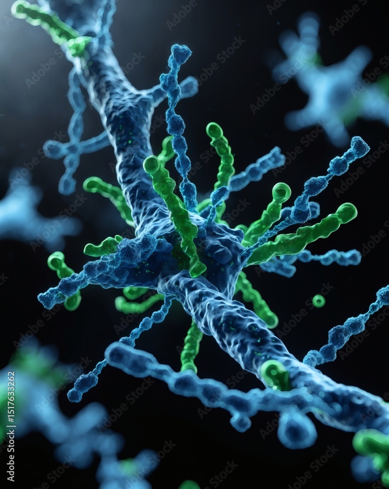 Aufkleber Intricate macro image showing neural network structure