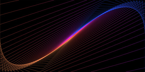 Naklejka premium Abstract Gradient Waves with Vibrant Colors and Digital Light Grid