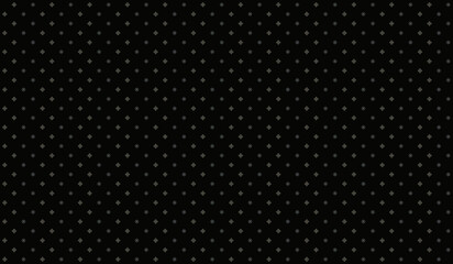 Seamless abstract geometric pattern with mini square and diamond shapes in gold gray on black background. Vector illustration, for masculine shirt lady dress cloth cover decoration  all over print art