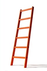 Orange ladder against a white background