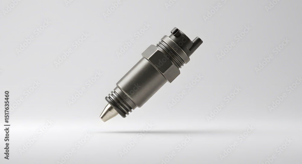 Poster high-resolution image of a sleek metallic industrial component, precision-engineered for peak perfor