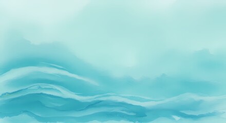 Whispers of the Sea in a tranquil watercolor landscape capturing soft waves and serene blue hues