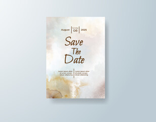 Wedding invitation with abstract watercolor background
