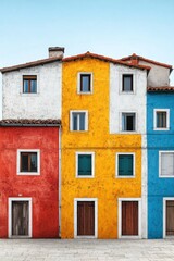 Childlike doodle pattern of Venice’s colorful houses