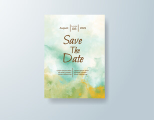 Wedding invitation with abstract watercolor background