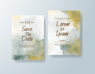 Wedding invitation with abstract watercolor background