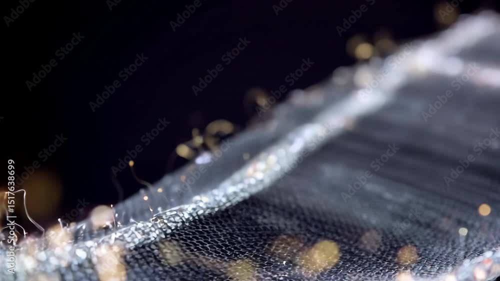 Poster fiber optic network glowing with vibrant light points weaving across dark background, representing d