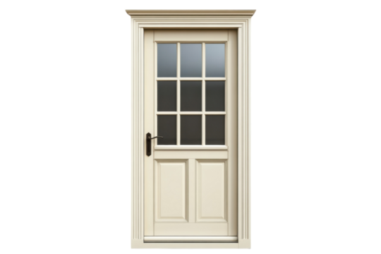 Entrance Doorway Design with Window Pane Details for Modern Homes and on transparent background