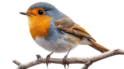 Red robin bird png detailed garden songbird png small feathered wildlife bird png transparent background image