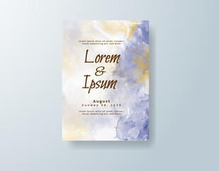 Wedding invitation with abstract watercolor background