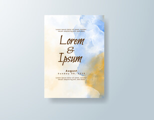 Wedding invitation with abstract watercolor background