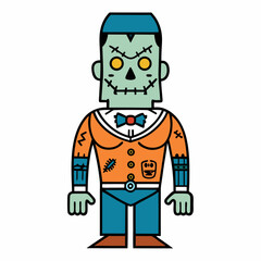 cartoon zombie with a axe
