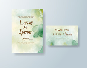 Wedding invitation with abstract watercolor background