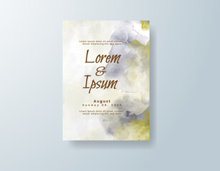 Wedding invitation with abstract watercolor background