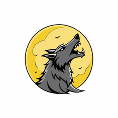 wolf howling at the moon