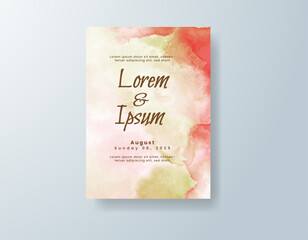 Wedding invitation with abstract watercolor background