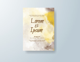 Wedding invitation with abstract watercolor background