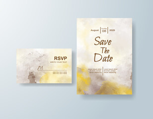 Wedding invitation with abstract watercolor background
