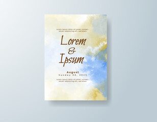 Wedding invitation with abstract watercolor background